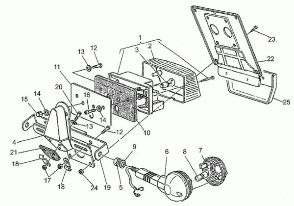 Elektrische Anlage Rücklicht - Moto-Guzzi S 1000ccm 4T AC 1992- ZGUVV