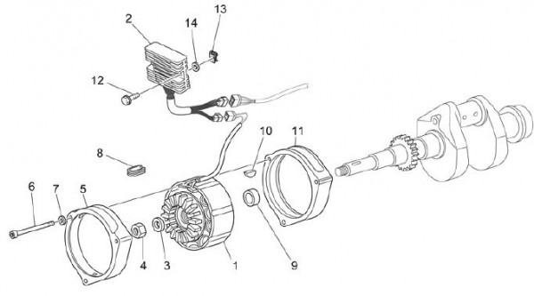 Motor Lichtmaschine - Moto-Guzzi V 7 750ccm 4T 4V AC 2013- ZGULWT00