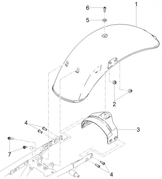 Fahrgestell Kotflügel hinten - Moto-Guzzi V 9 850ccm 4T 4V AC 2017- ZGULHE00