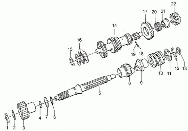 Motor Schaltgetriebe - Moto-Guzzi S 1000ccm 4T AC 1992- ZGUVV