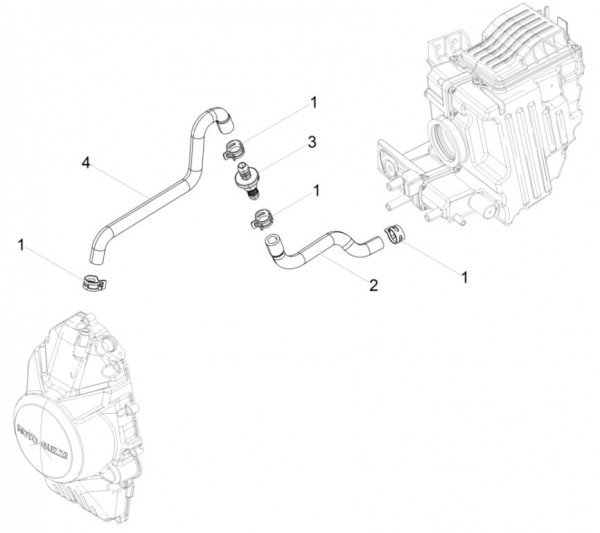 Motor Blow by - Moto-Guzzi V 9 850ccm 4T 4V AC 2017- ZGULHE00