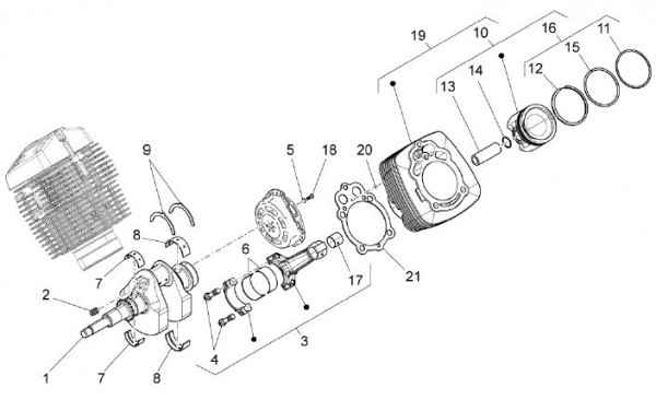 Motor Zylinder - Moto-Guzzi V 7 750ccm 4T 4V AC 2013- ZGULWU01