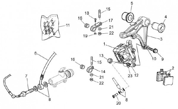 Bowdenzüge Bremsanlage hinten - Moto-Guzzi V 7 750ccm 4T 4V AC 2013- ZGULWT00