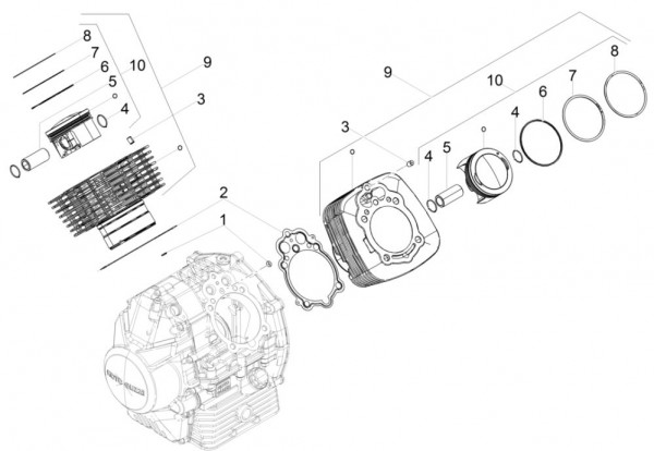 Motor Zylinder - Moto-Guzzi V 9 850ccm 4T 4V AC 2017- ZGULHE00