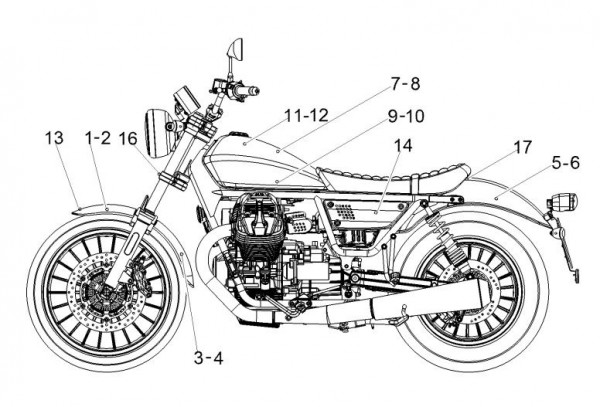 Fahrgestell Dekore - Moto-Guzzi V 9 850ccm 4T 4V AC 2017- ZGULHB00