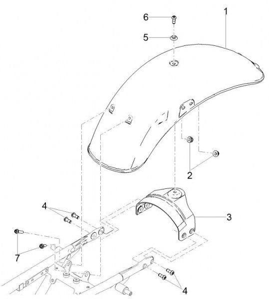 Fahrgestell Kotflügel hinten - Moto-Guzzi V 9 850ccm 4T 4V AC 2017- ZGULHB00