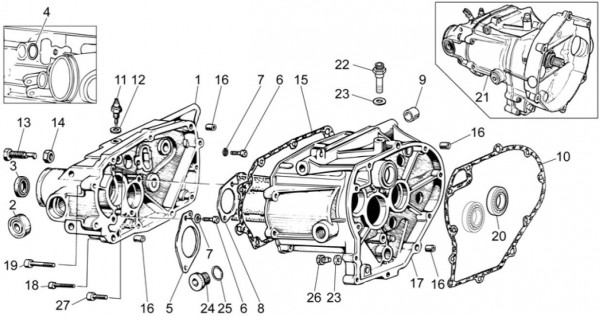 Motor Getriebe - Moto-Guzzi V 7 750ccm 4T 4V AC 2014- ZGULWS00