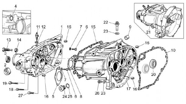 Motor Getriebegehäuse - Moto-Guzzi V 7 750ccm 4T 4V AC 2013- ZGULWU01