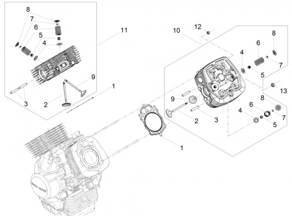 Motor Zylinderkopf - Moto-Guzzi V 9 850ccm 4T 4V AC 2017- ZGULHB00