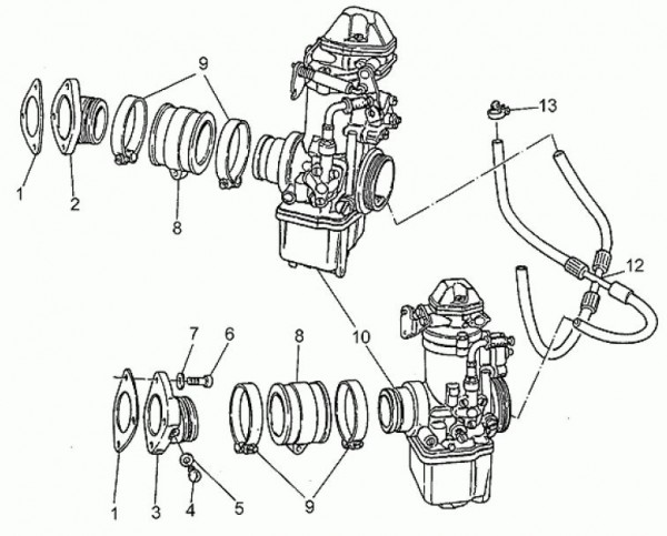 Motor Vergaser - Moto-Guzzi S 1000ccm 4T AC 1992- ZGUVV