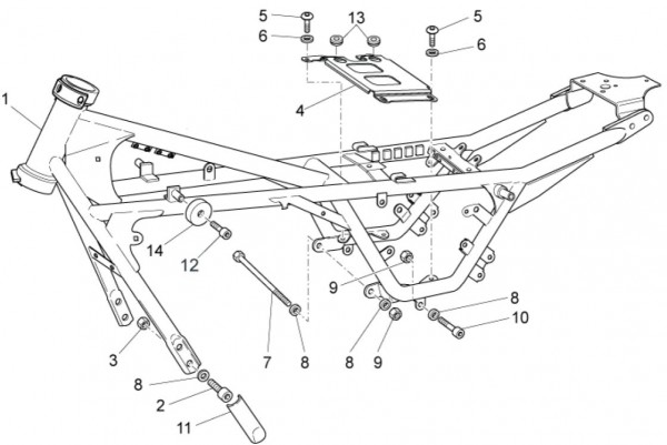 Fahrgestell Rahmen - Moto-Guzzi V 7 750ccm 4T 4V AC 2014- ZGULWS00