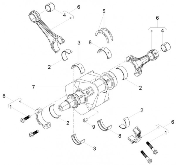 Motor Kurbelwelle - Moto-Guzzi V 9 850ccm 4T 4V AC 2017- ZGULHB00