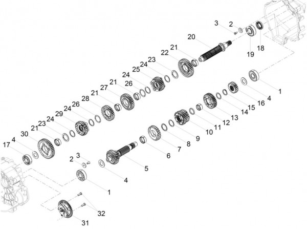 Motor Schaltgetriebe II - Moto-Guzzi V 9 850ccm 4T 4V AC 2017- ZGULHB00