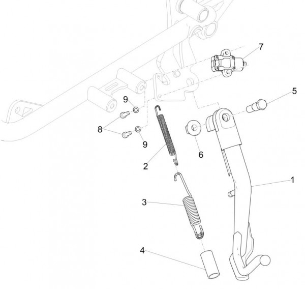 Fahrgestell Hauptständer - Moto-Guzzi V 9 850ccm 4T 4V AC 2017- ZGULHB00
