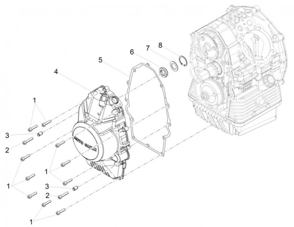 Motor Gehäusedeckel - Moto-Guzzi V 9 850ccm 4T 4V AC 2017- ZGULHE00