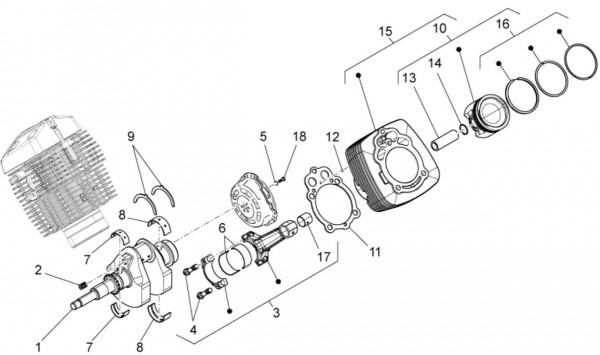 Motor Kurbelwelle - Moto-Guzzi V 7 750ccm 4T 4V AC 2014- ZGULWS00