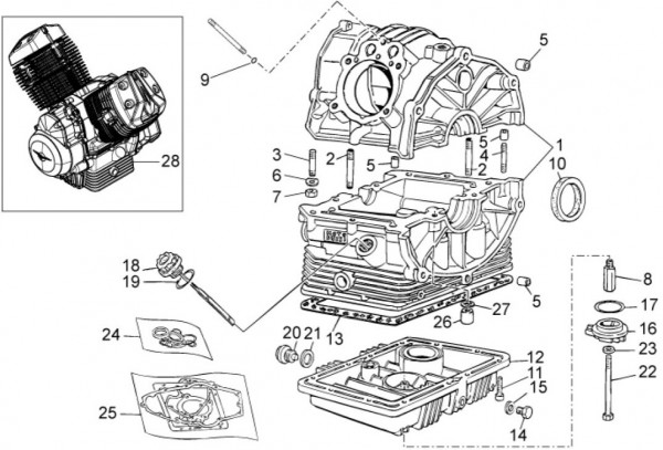 Motor Motor - Moto-Guzzi V 7 750ccm 4T 4V AC 2014- ZGULWS00