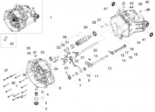 Motor Schaltgetriebe - Moto-Guzzi V 9 850ccm 4T 4V AC 2017- ZGULHB00