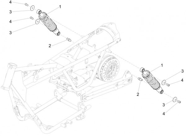 Radaufhängung Stoßdämpfer hinten - Moto-Guzzi V 9 850ccm 4T 4V AC 2017- ZGULHB00