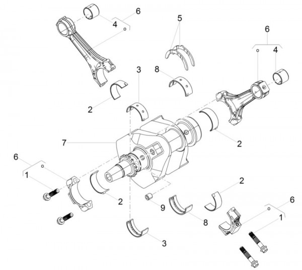 Motor Kurbelwelle - Moto-Guzzi V 9 850ccm 4T 4V AC 2017- ZGULHE00