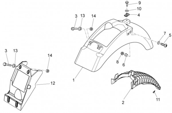 Fahrgestell Kotflügel hinten - Moto-Guzzi V 7 750ccm 4T 4V AC 2014- ZGULWS00
