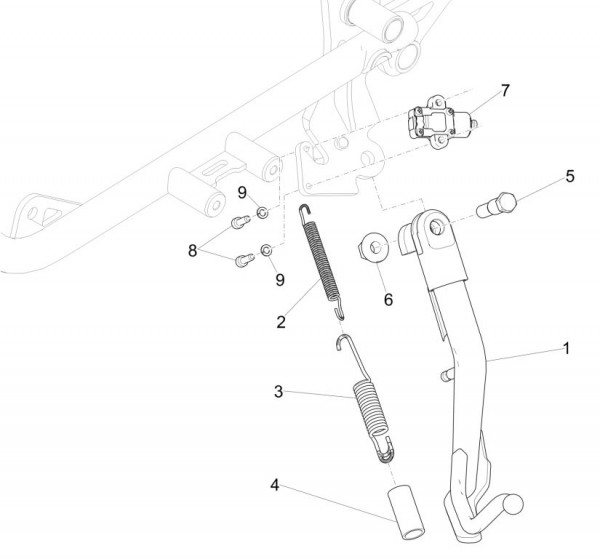 Fahrgestell Hauptständer - Moto-Guzzi V 9 850ccm 4T 4V AC 2017- ZGULHE00