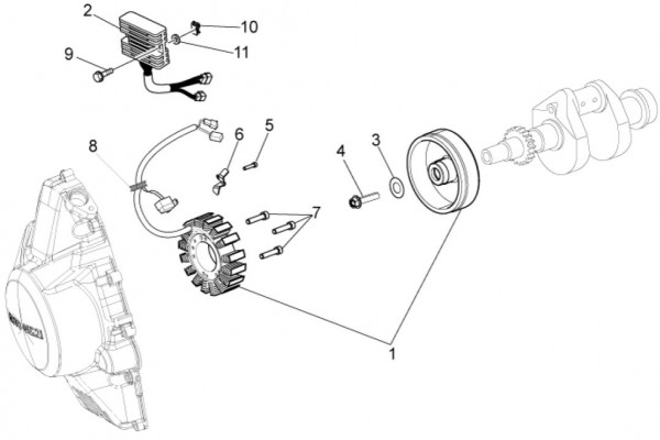 Motor Lichtmaschine - Moto-Guzzi V 7 750ccm 4T 4V AC 2014- ZGULWS00