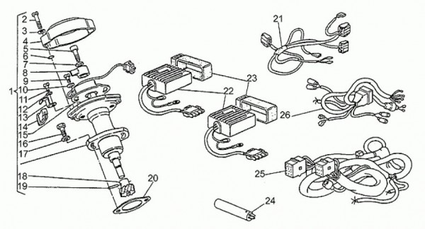 Elektrische Anlage elektrische Anlage - Moto-Guzzi S 1000ccm 4T AC 1992- ZGUVV