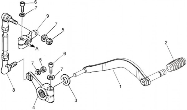 Motor Schalthebel - Moto-Guzzi V 7 750ccm 4T 4V AC 2014- ZGULWS00