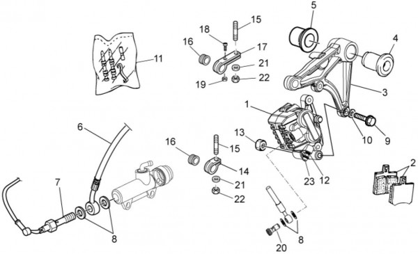 Bowdenzüge Bremsanlage hinten - Moto-Guzzi V 7 750ccm 4T 4V AC 2014- ZGULWS00