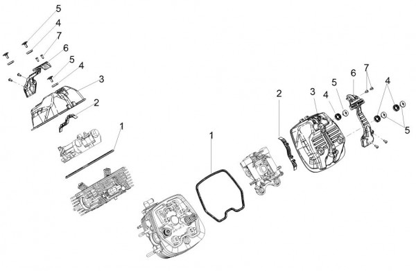 Motor Zylinderkopfabdeckungen - Moto-Guzzi V 9 850ccm 4T 4V AC 2017- ZGULHE00