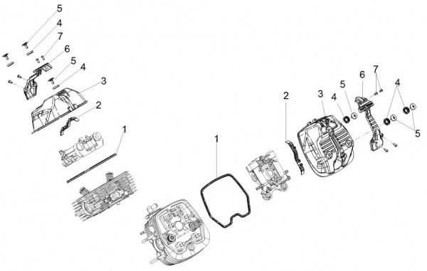 Motor Zylinderkopfabdeckungen - Moto-Guzzi V 9 850ccm 4T 4V AC 2017- ZGULHB00