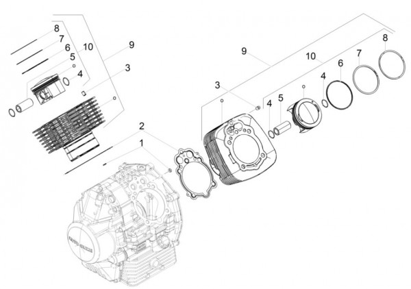 Motor Zylinder - Moto-Guzzi V 9 850ccm 4T 4V AC 2017- ZGULHB00