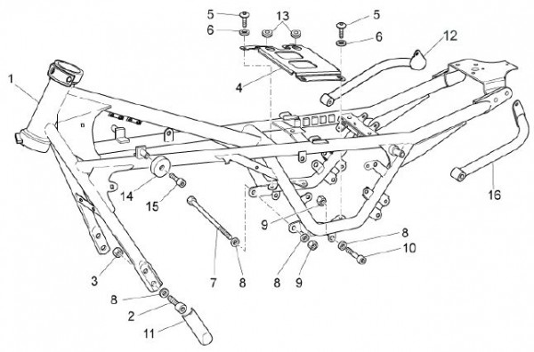 Fahrgestell Rahmen - Moto-Guzzi V 7 750ccm 4T 4V AC 2013- ZGULWU00